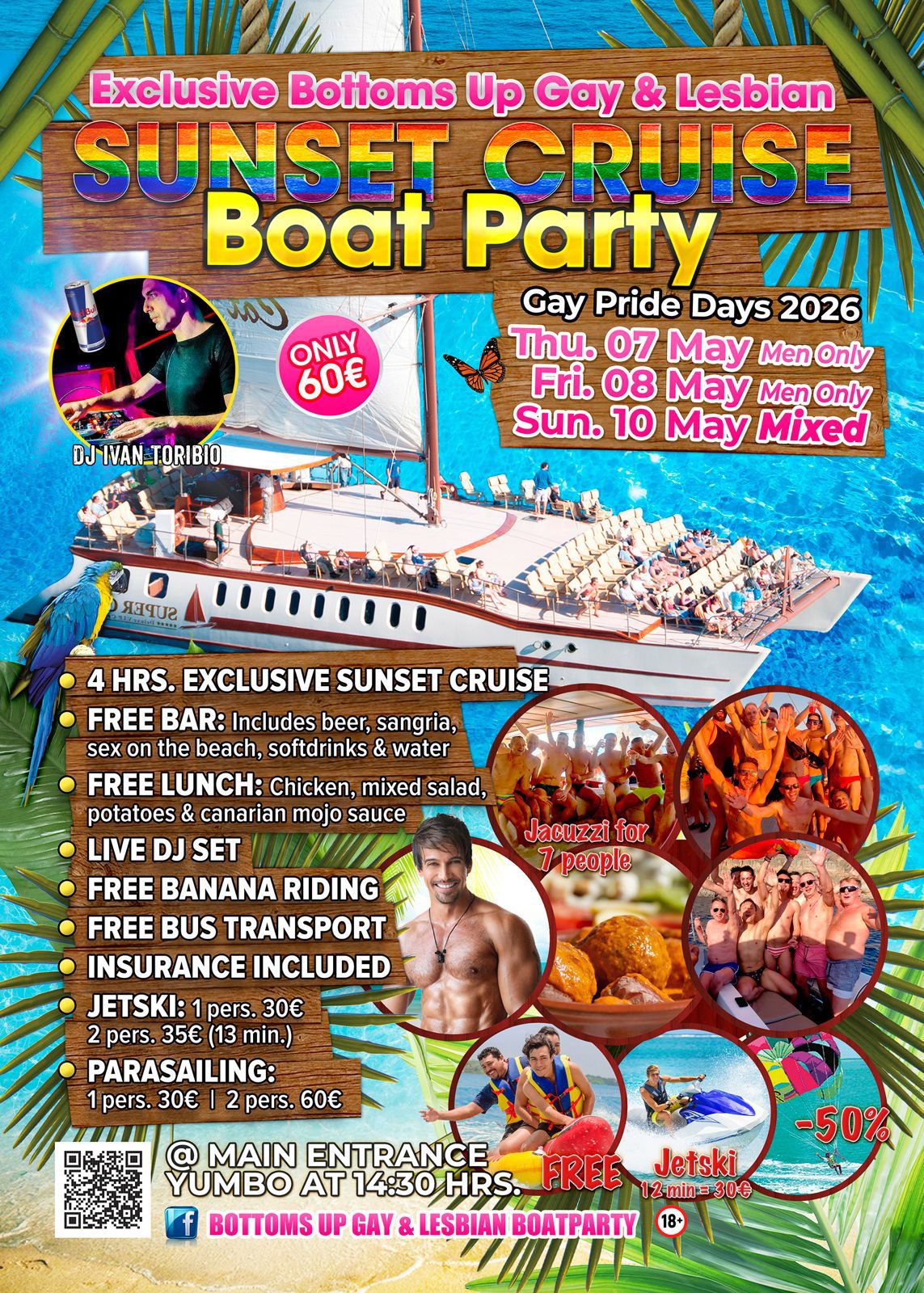 Gay Pride Maspalomas 2026 - Men only Boat Party